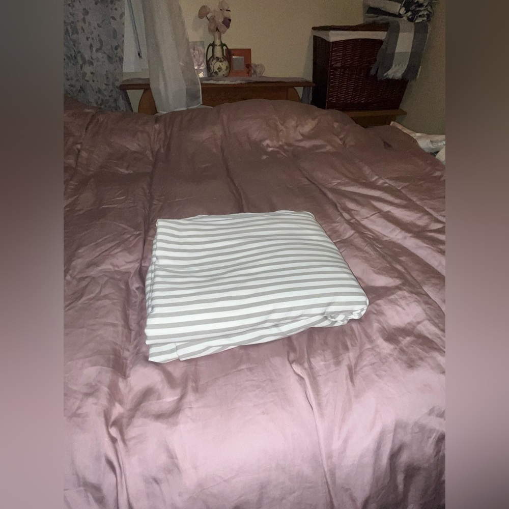 Jellymoni~Striped Gray Cotton Duvet ~ King ~ 100% Cotton - Picture 3 of 9